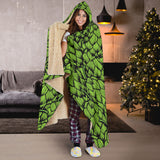 Green Hop Pattern Hooded Blanket
