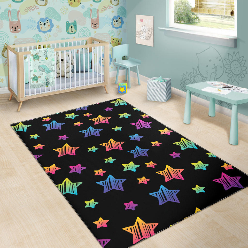 Colorful Star Pattern Area Rug