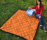 Engine Piston Orange Background Pattern Print Design 05 Premium Quilt