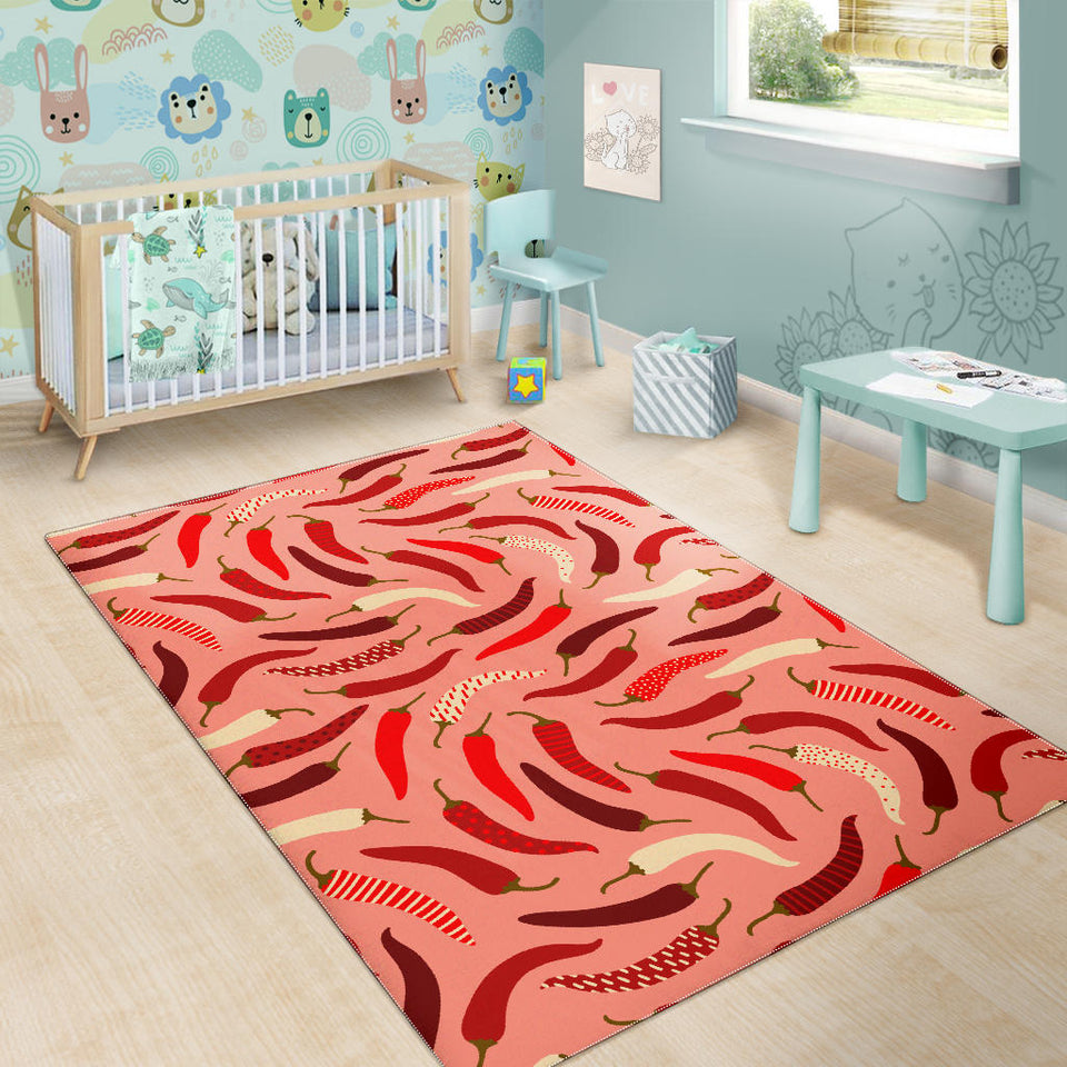 Beautiful Chili Peppers Pattern Area Rug