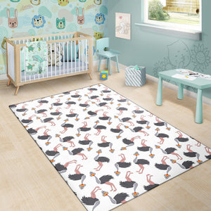 Ostrich Pattern Print Design 02 Area Rug