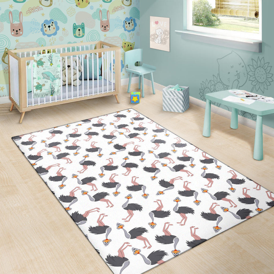 Ostrich Pattern Print Design 02 Area Rug