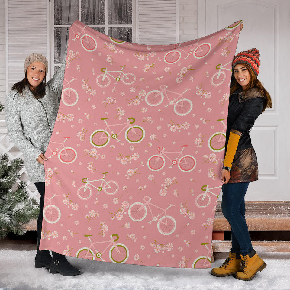 Bicycle Pattern Print Design 02 Premium Blanket