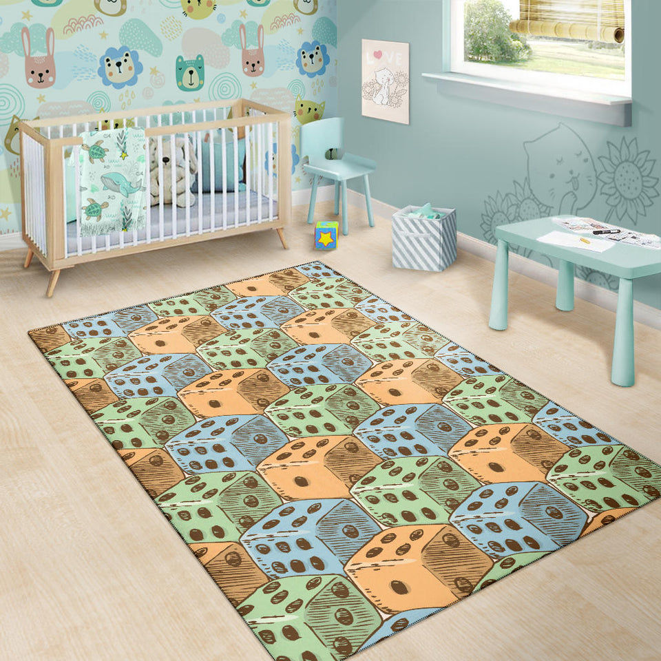 Dice Pattern Print Design 05 Area Rug