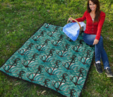 Anchor Nautical Green Background Premium Quilt