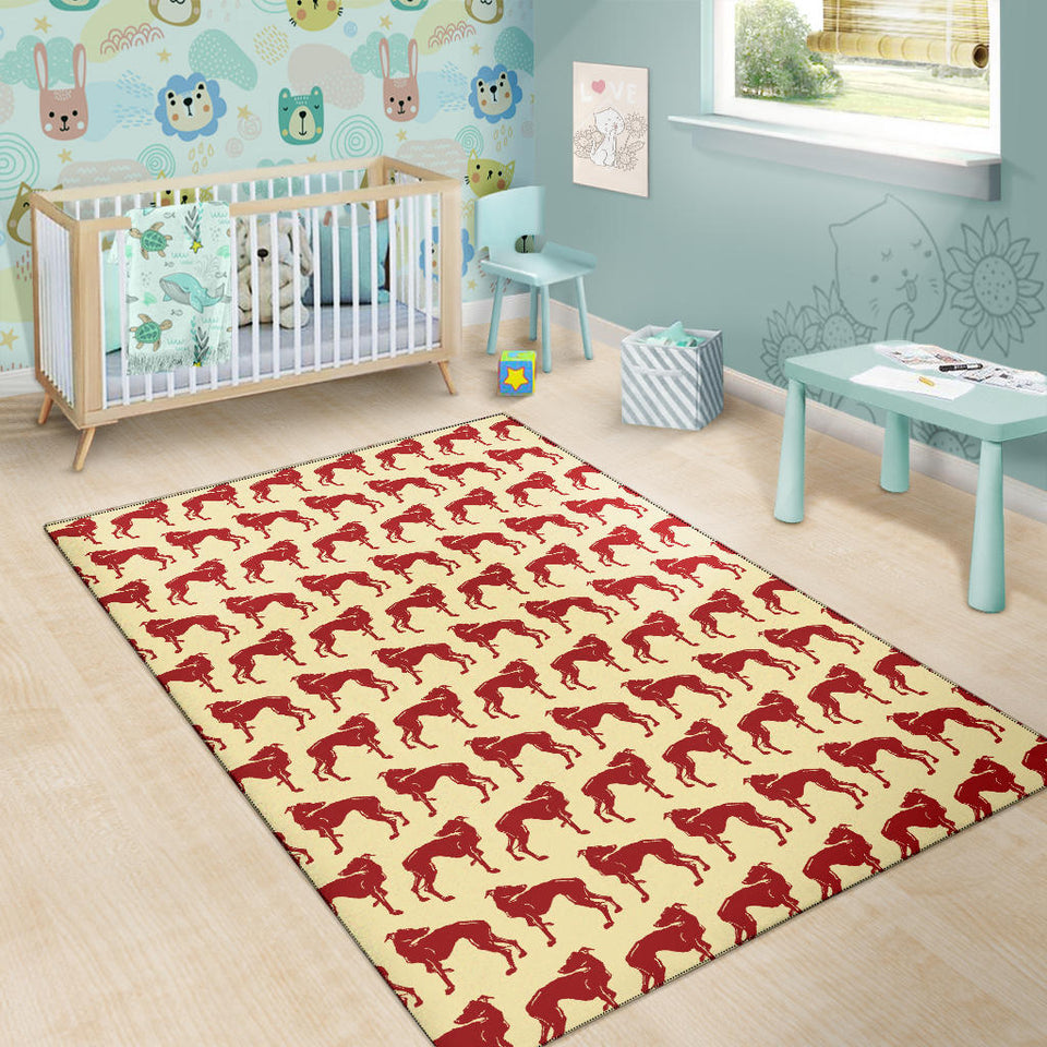Greyhound Pattern Print Design 04 Area Rug