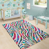 Colorful Zebra Skin Pattern Area Rug