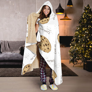 Sketch Style Cookie Pattern Hooded Blanket