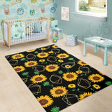 Sunflower Golden Polygonal Shapes Area Rug