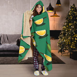 Durian Pattern Green Background Hooded Blanket