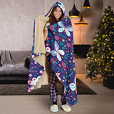 Colorful Butterfly Flower Pattern.Eps Hooded Blanket