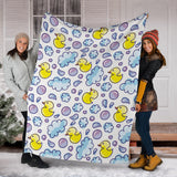 Duck Toy Pattern Print Design 01 Premium Blanket