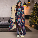 Colorful Mushroom Pattern Hooded Blanket