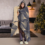 Gold Ginkgo Leaves Hooded Blanket