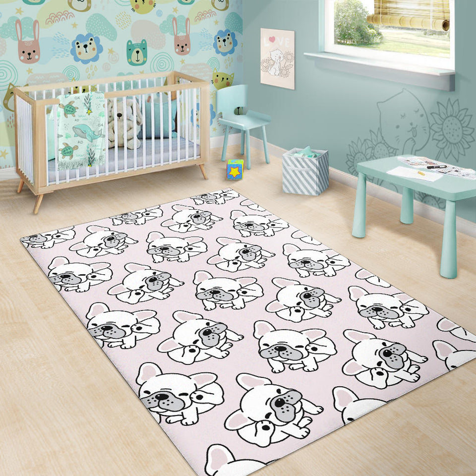 Cute French Bulldog Pattern Area Rug