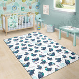 Pigeon Pattern Print Design 02 Area Rug