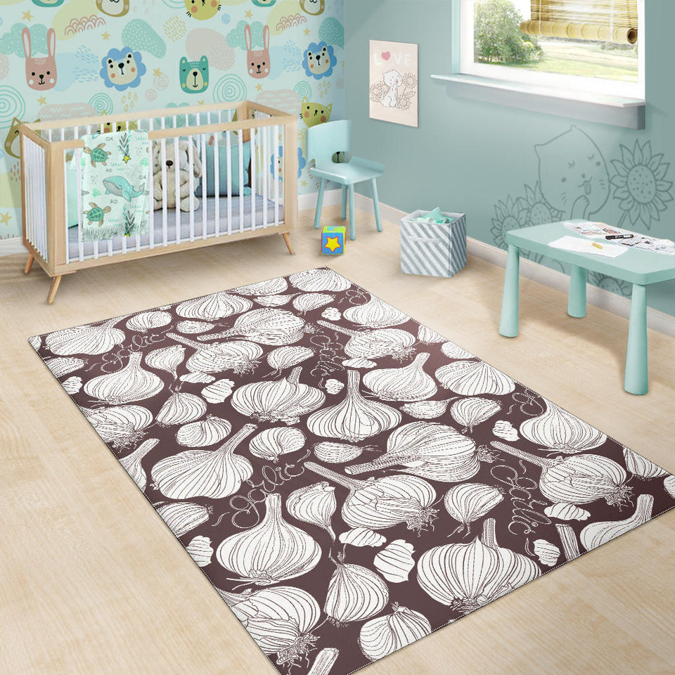 Garlic Bulb Dark Background Area Rug