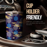 Blue Japanese Pattern Cloud Wave Flower Tumbler