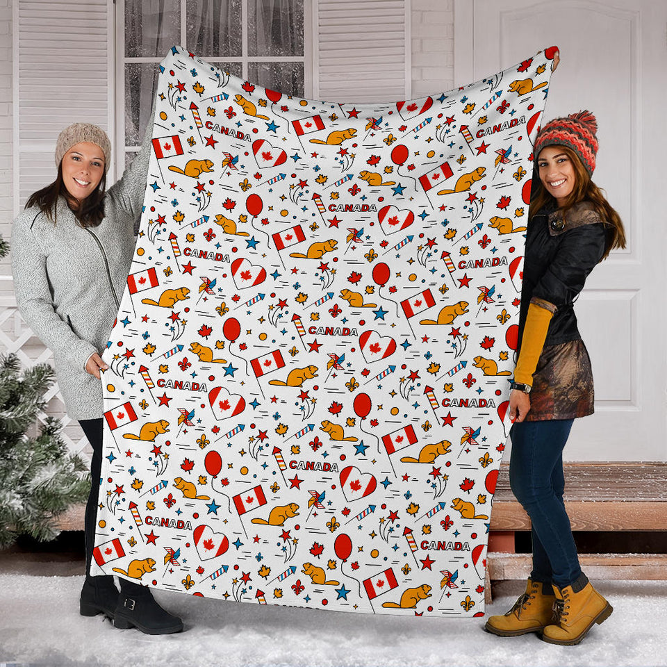 Canada Pattern Print Design 03 Premium Blanket