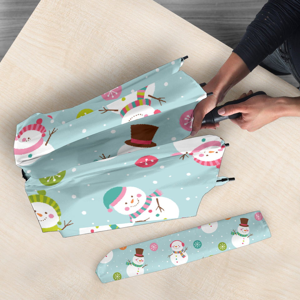 Cute Snowman Snowflake Pattern Umbrella