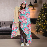3D Sakura Cherry Blossom Pattern Hooded Blanket
