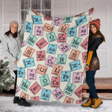 Chemistry Periodic Table Pattern Print Design 02 Premium Blanket