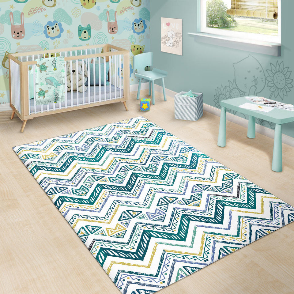 Zigzag  Chevron Paint Design Pattern Area Rug