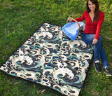 Japanese Wave Pattern Premium Quilt