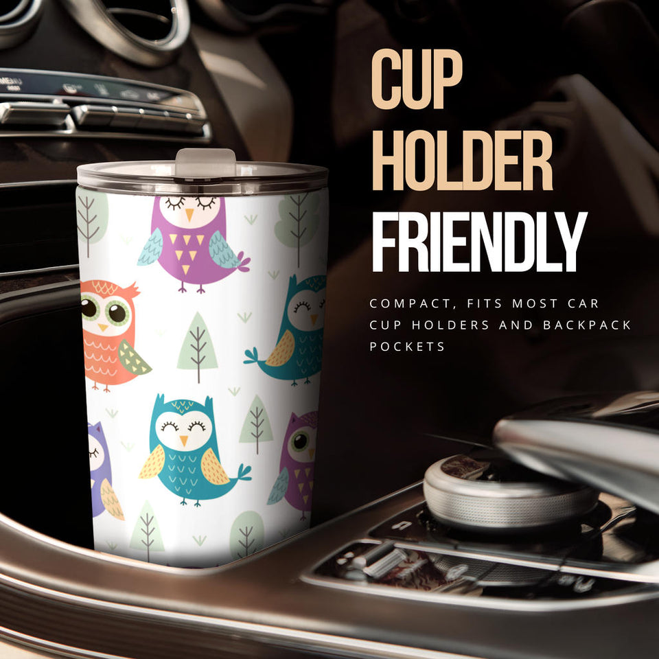 Cute Owl Pattern Tumbler