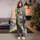 Hand Drawn Dragonfly Pattern Hooded Blanket