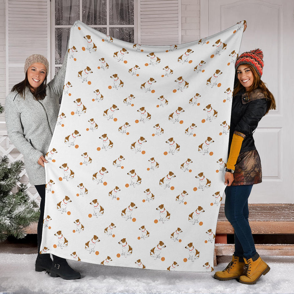 Jack Russel Pattern Print Design 05 Premium Blanket