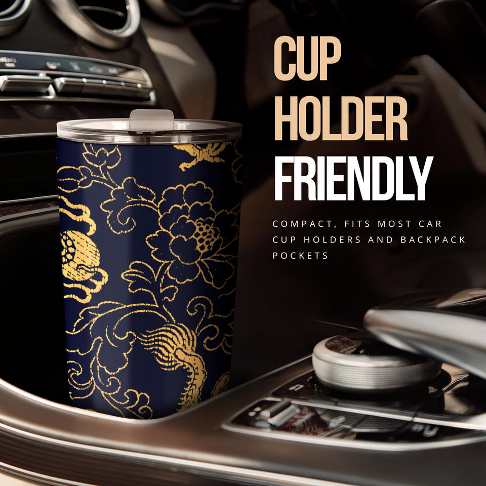 Gold Dragon Pattern Tumbler