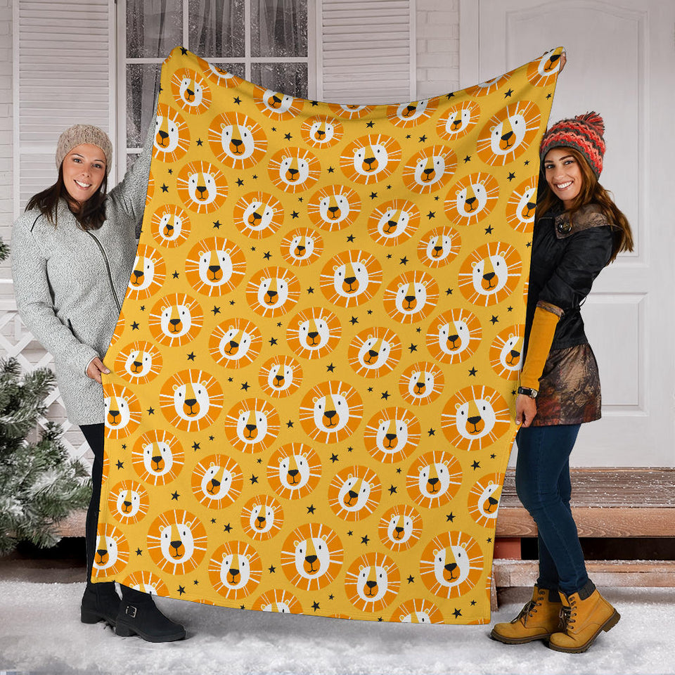 Lion Pattern Print Design 03 Premium Blanket