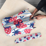 Strawberry Pattern Blue Lines Background Umbrella