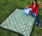 Pig Pattern Print Design 01 Premium Quilt