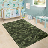 Digital Green Camo Camouflage Pattern Area Rug