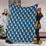 Golden Retriever Pattern Print Design 03 Premium Blanket