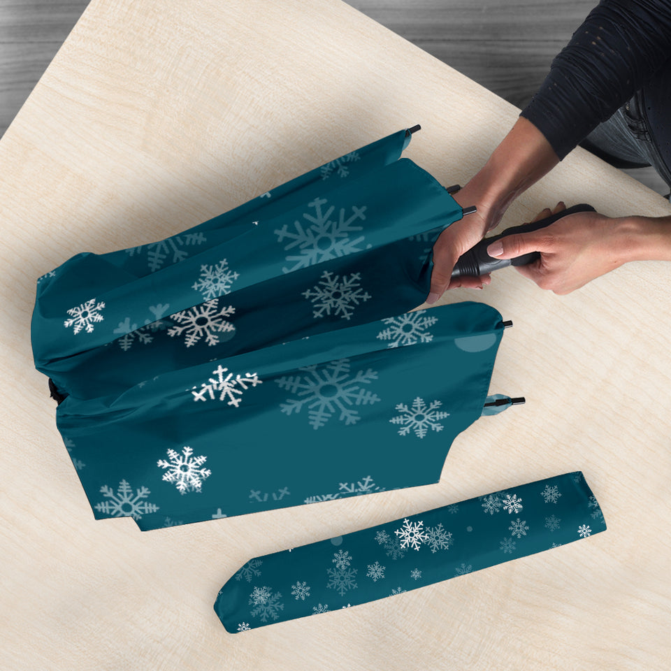 Snowflake Pattern Dark Background Umbrella
