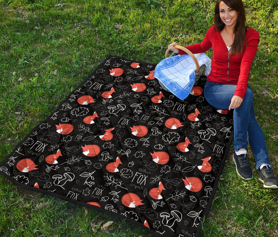 Fox Sleeping Fox Pattern Premium Quilt