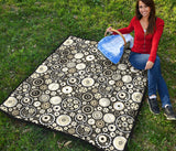 Gear Pattern Print Design 02 Premium Quilt