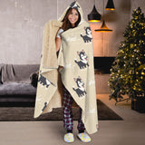 Cute Siberian Husky Hooded Blanket