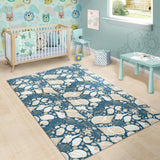 Shell Polynesian Tribal Design Pattern Area Rug