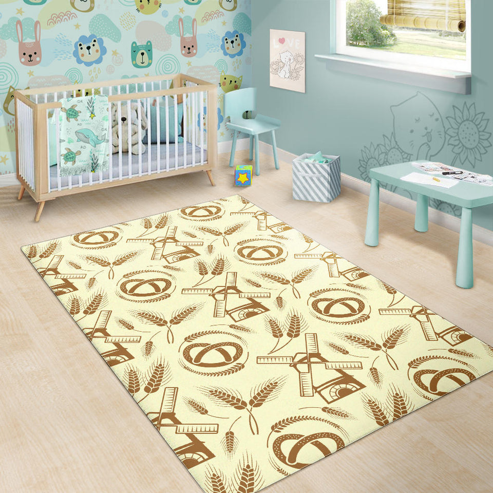 Windmill Wheat Pattern Area Rug