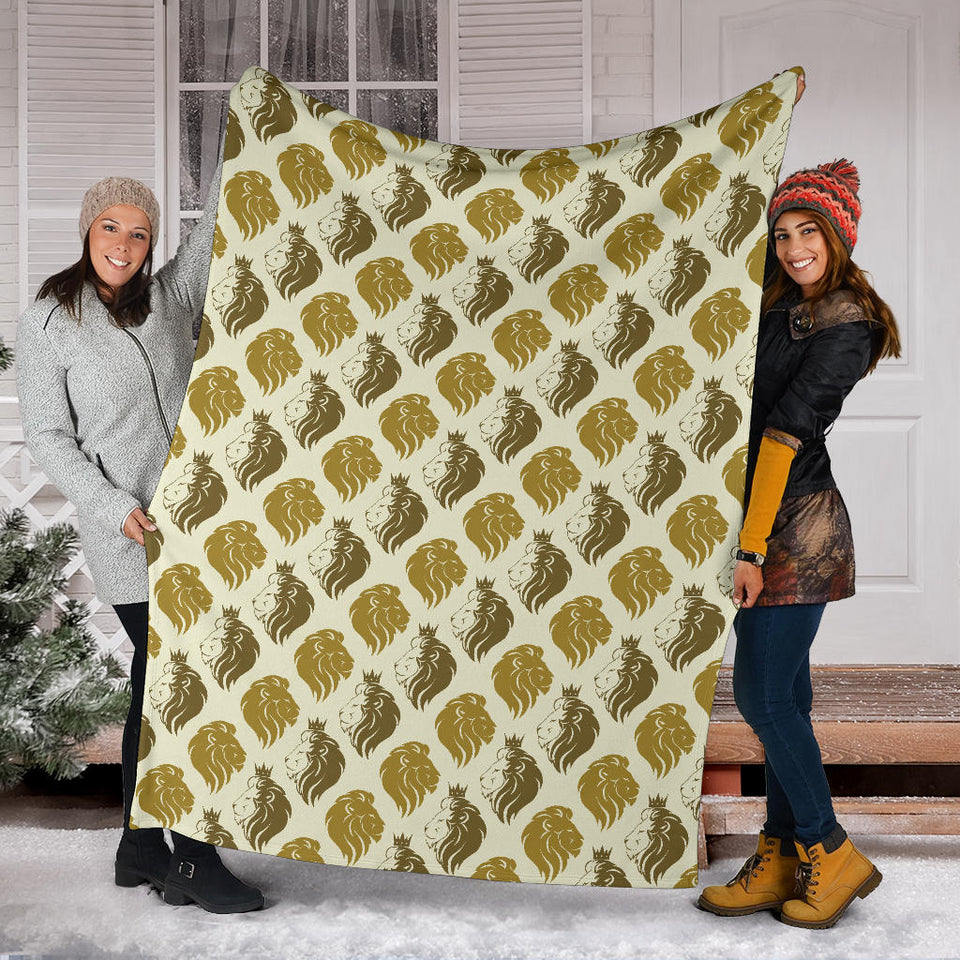 Lion Pattern Print Design 02 Premium Blanket
