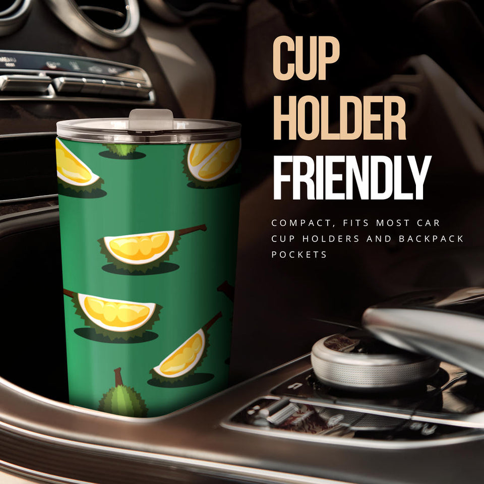 Durian Pattern Green Background Tumbler