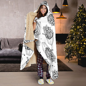 Hand Drawn French Fries Pattern Hooded Blanket