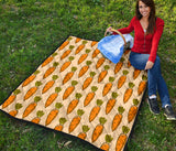 Carrot Pattern Print Design 04 Premium Quilt