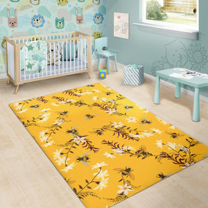 Bee Flower Pattern Area Rug