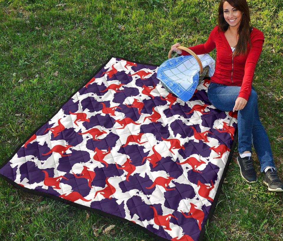 Kangaroo Australian Pattern Premium Quilt