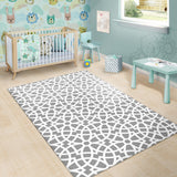 Arabic Gray Pattern Area Rug